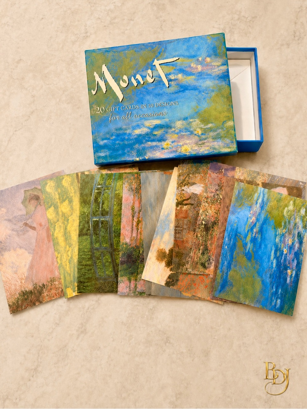 Monet Impressionist Art Gift Cards | 20 Cards & Envelopes | 10 Designs Set
